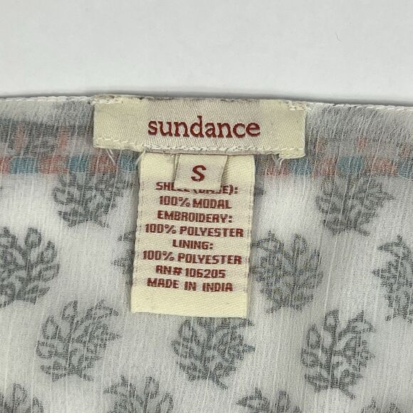 Sundance Adelle Floral Embroidered Long Sleeve V-Neck Boho Peasant Top Small - Picture 10 of 12